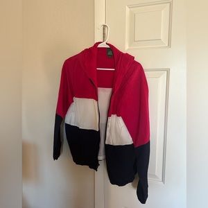 Red white and blue windbreaker